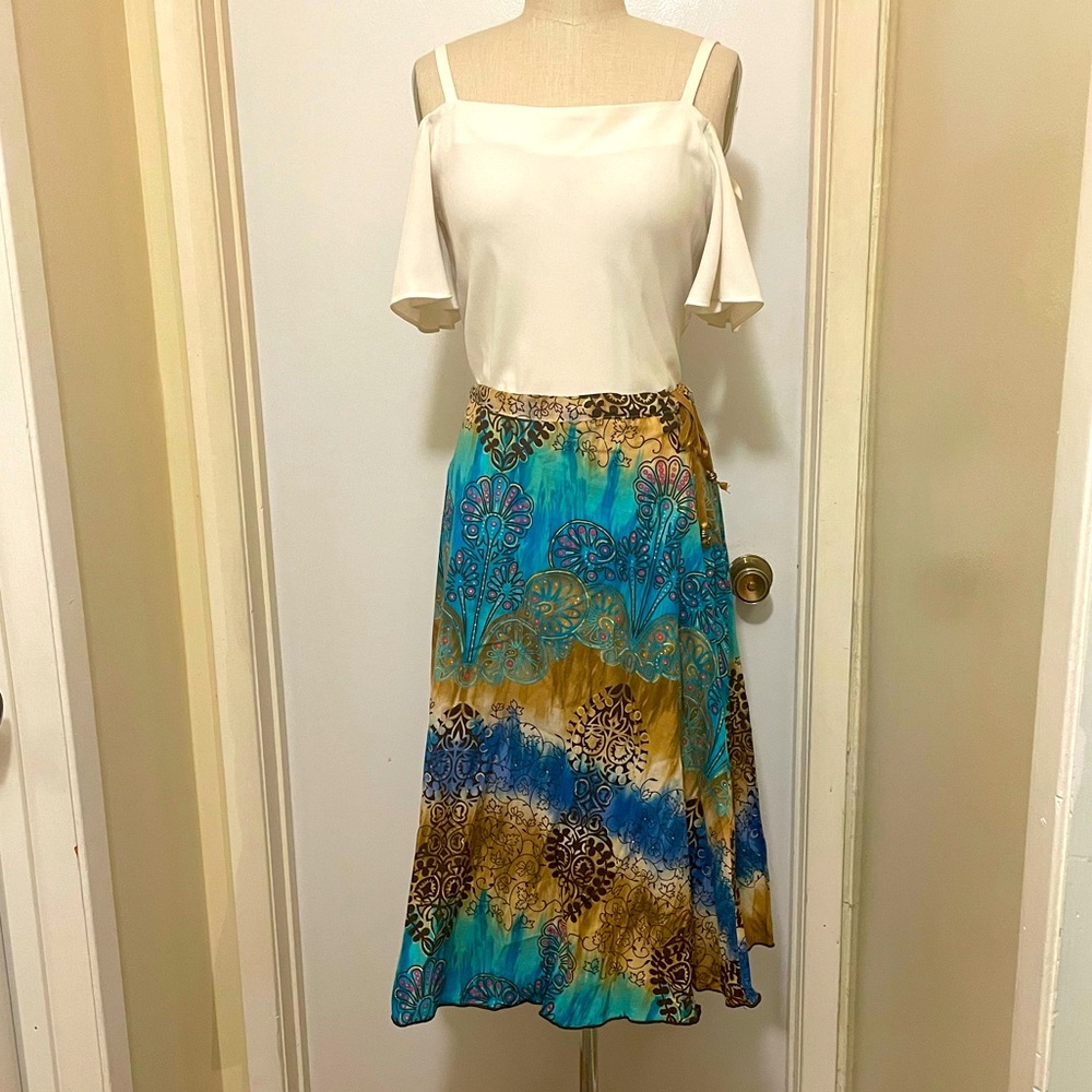 Cotton Tie Dye Flare Boho Skirt